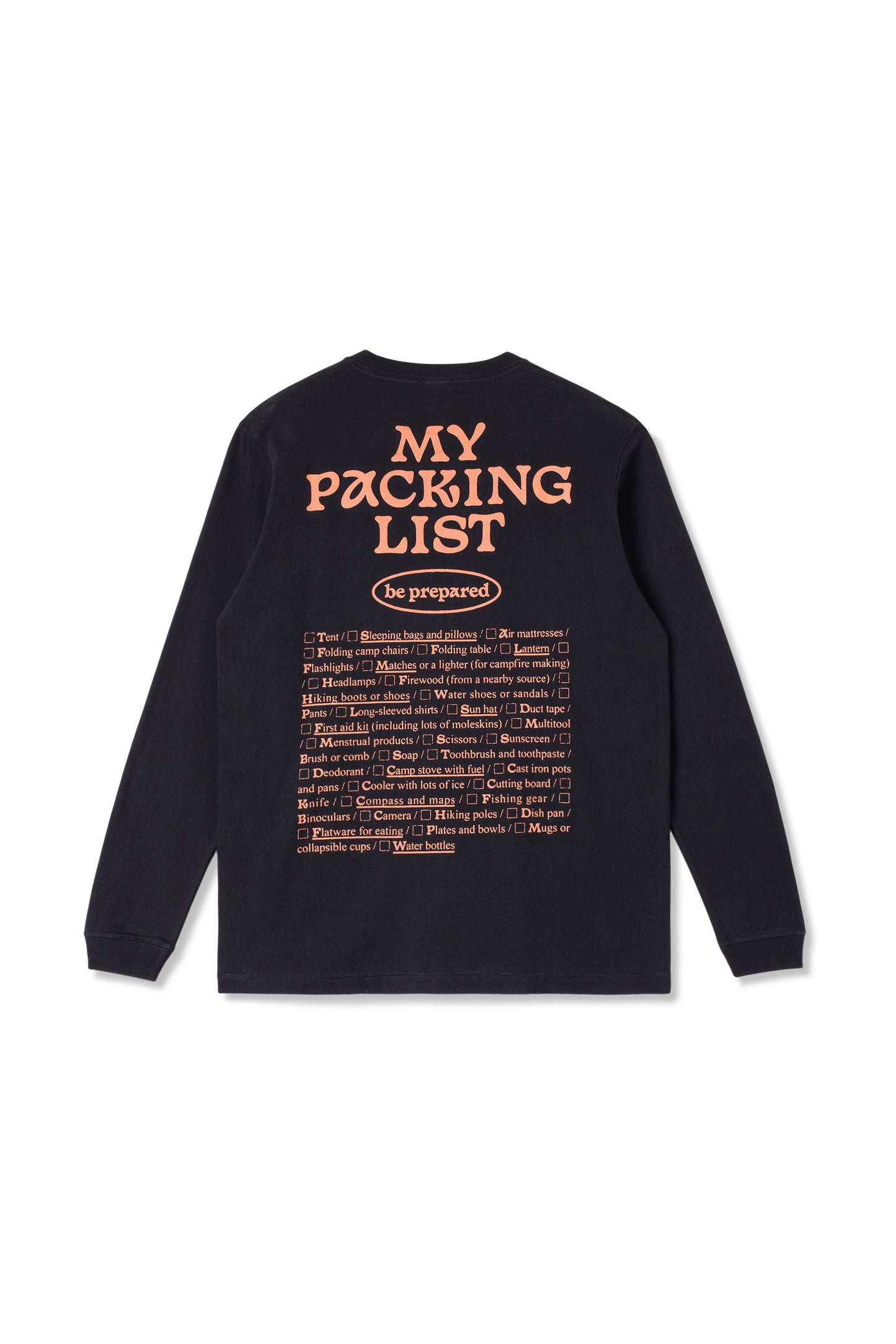L/S Tee Be Prepared (Black)