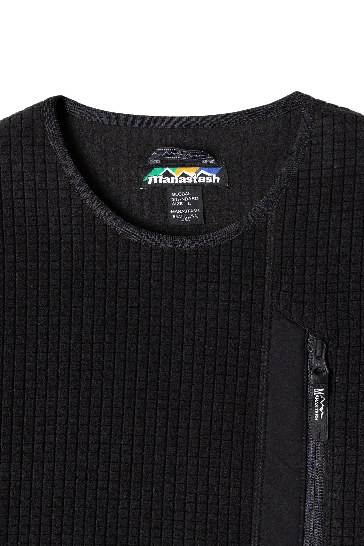 Grid Fleece Crew (Black)