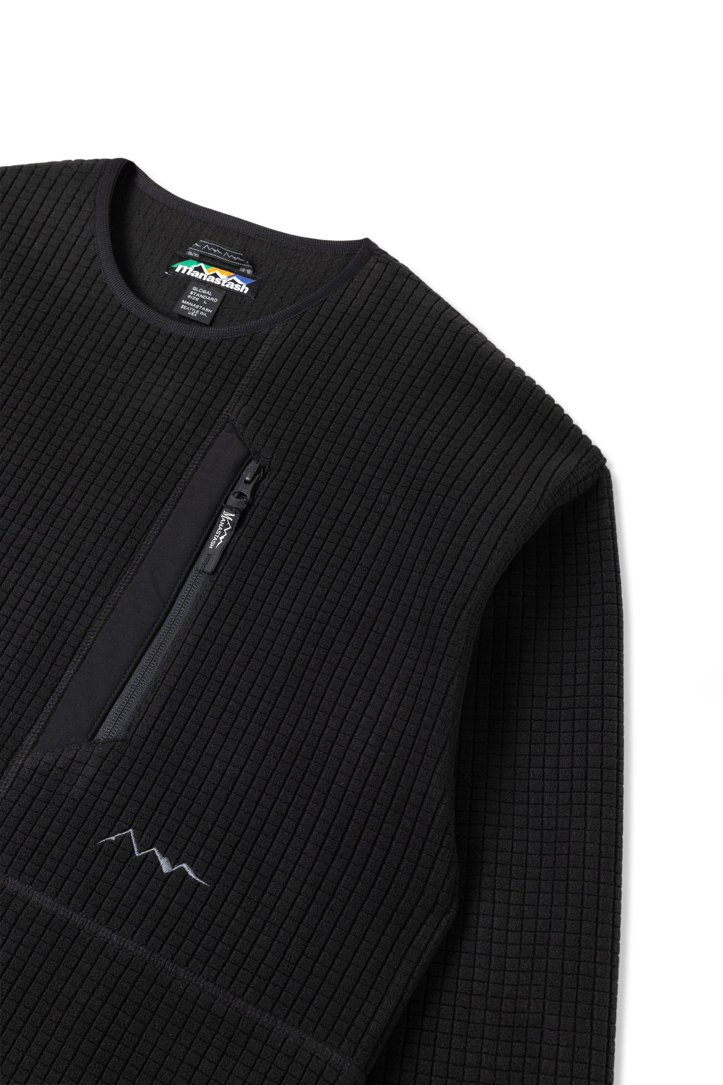 Grid Fleece Crew (Black)