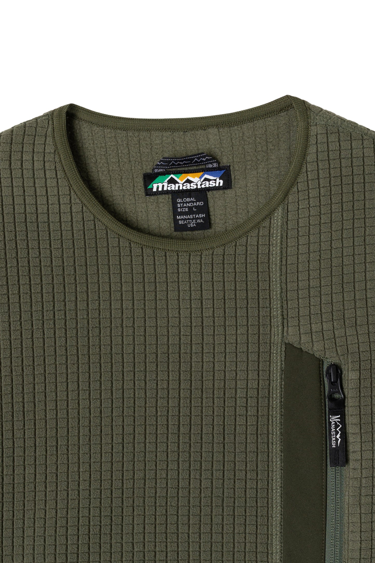 Grid Fleece Crew (Olive)