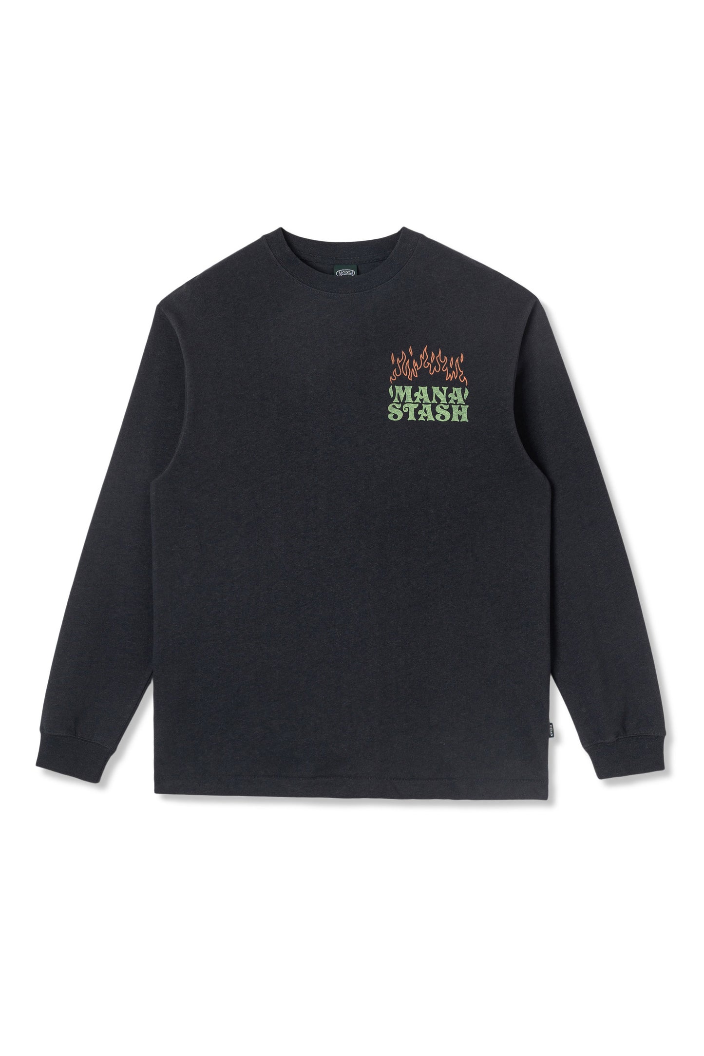 Hemp Long Sleeve Tee Lay A Fire (Black)