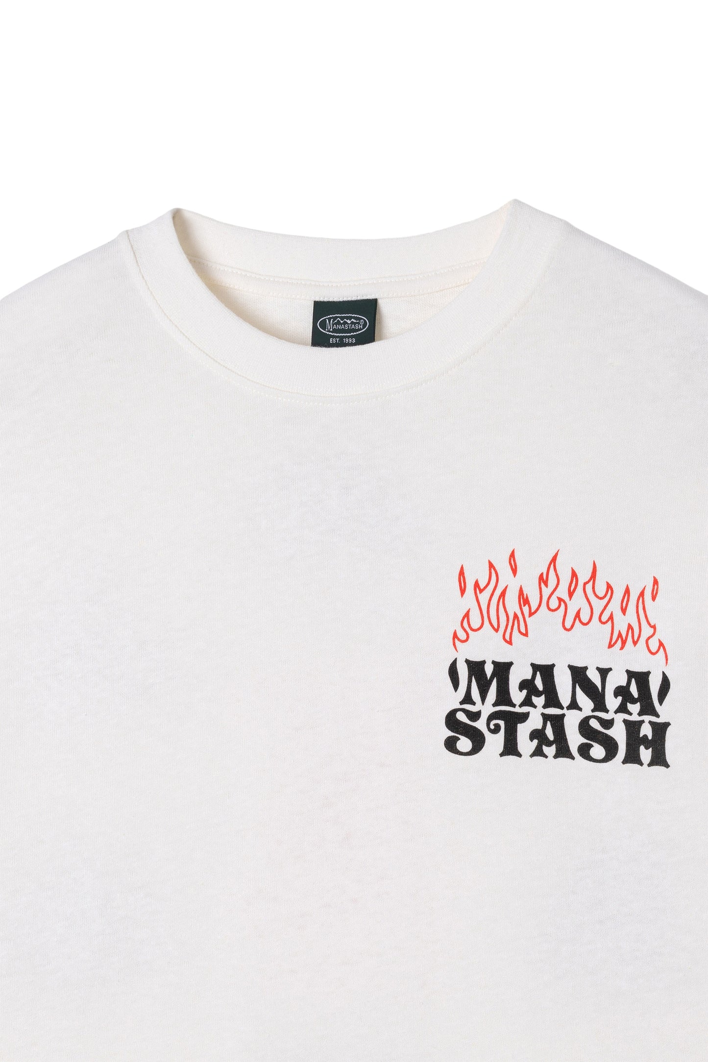 Hemp Long Sleeve Tee Lay A Fire (White)