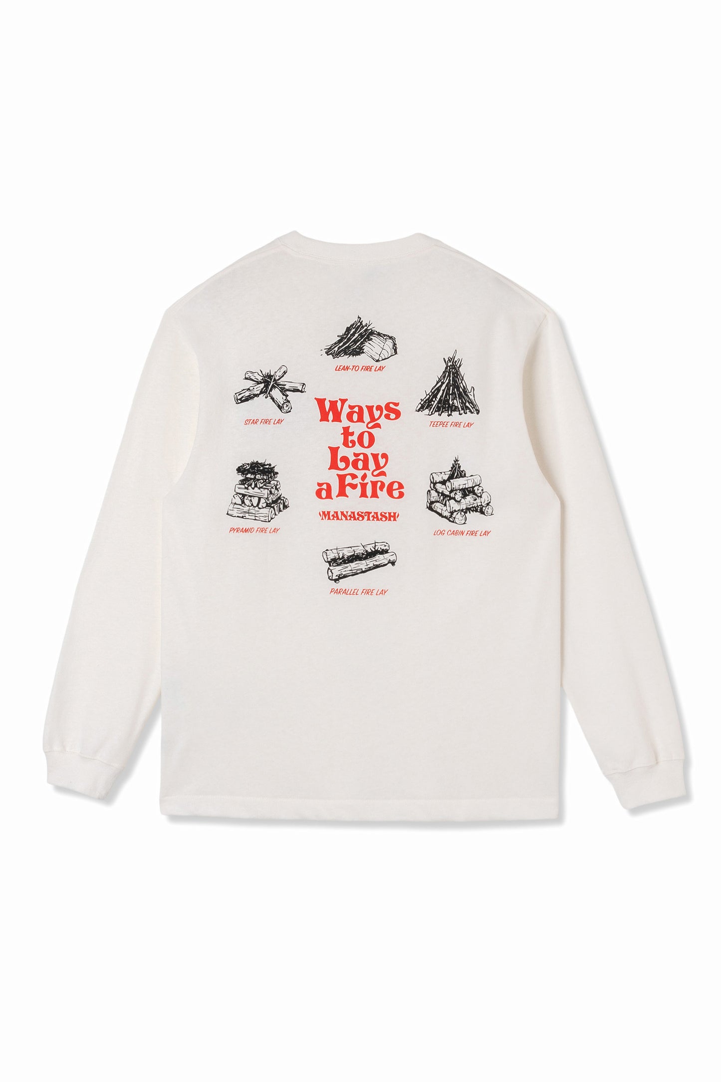 Hemp Long Sleeve Tee Lay A Fire (White)