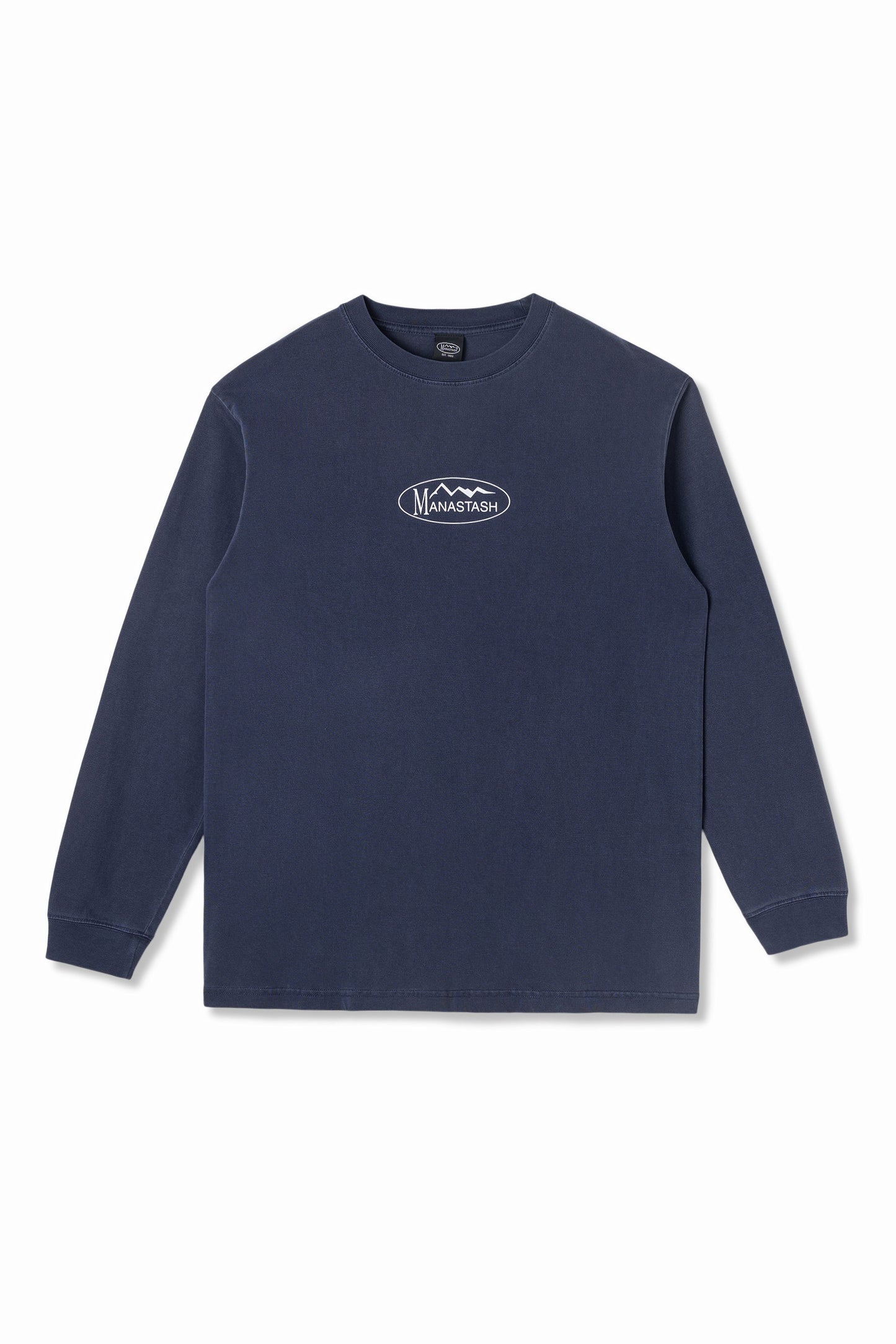 Pumice Long Sleeve Tee Metallic Logo (Navy)