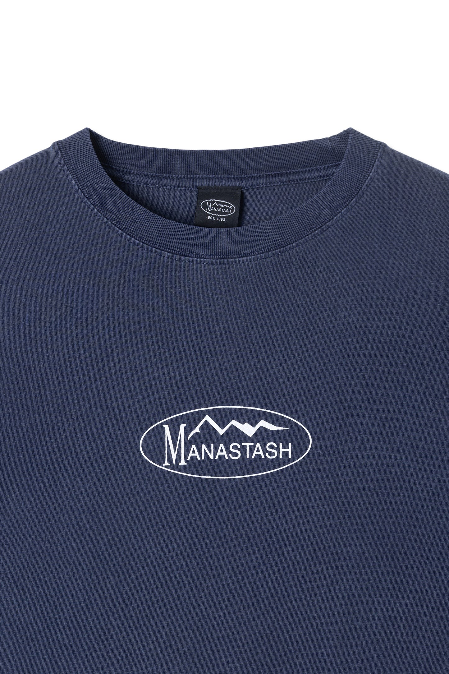 Pumice Long Sleeve Tee Metallic Logo (Navy)