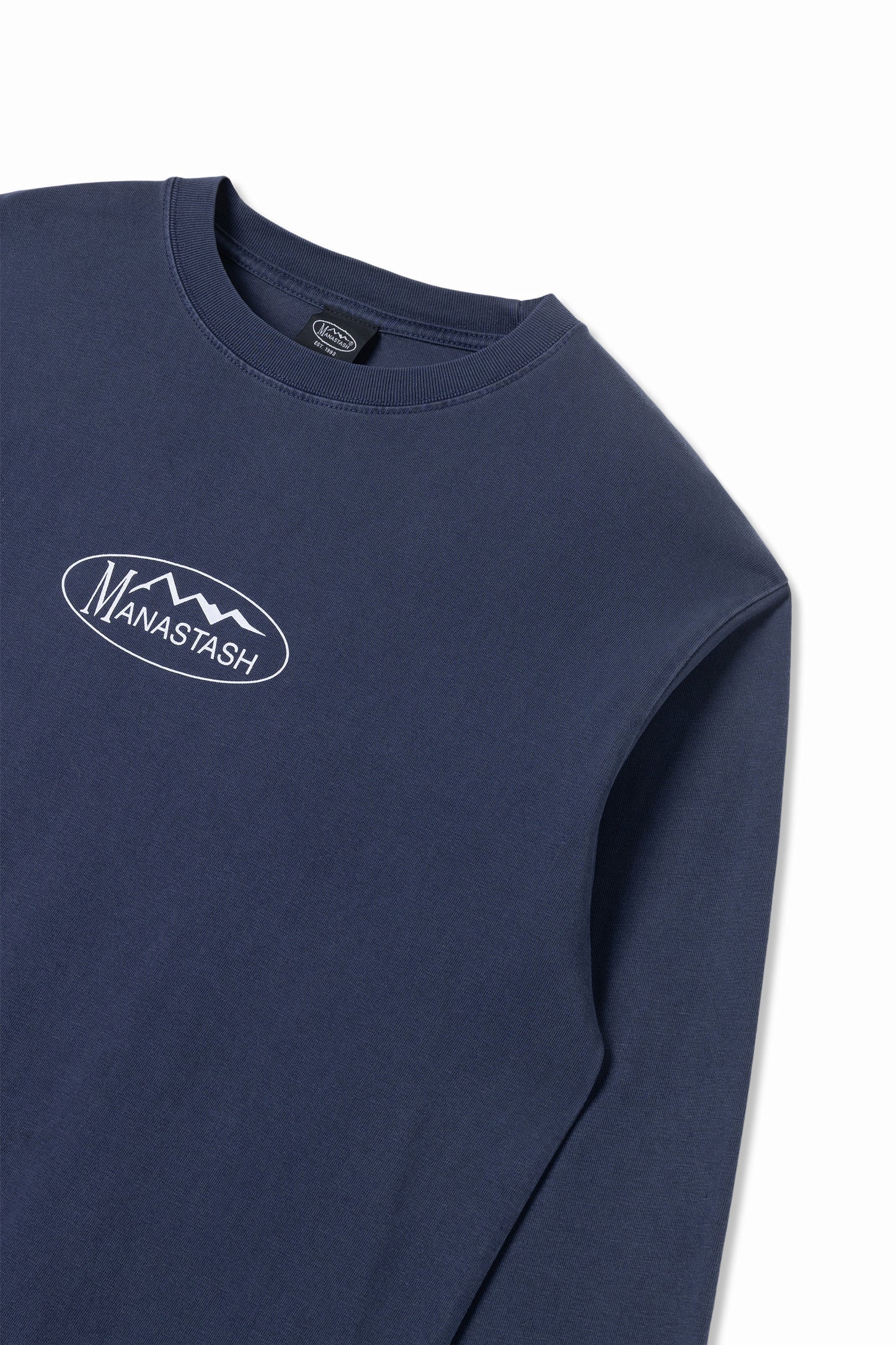 Pumice Long Sleeve Tee Metallic Logo (Navy)
