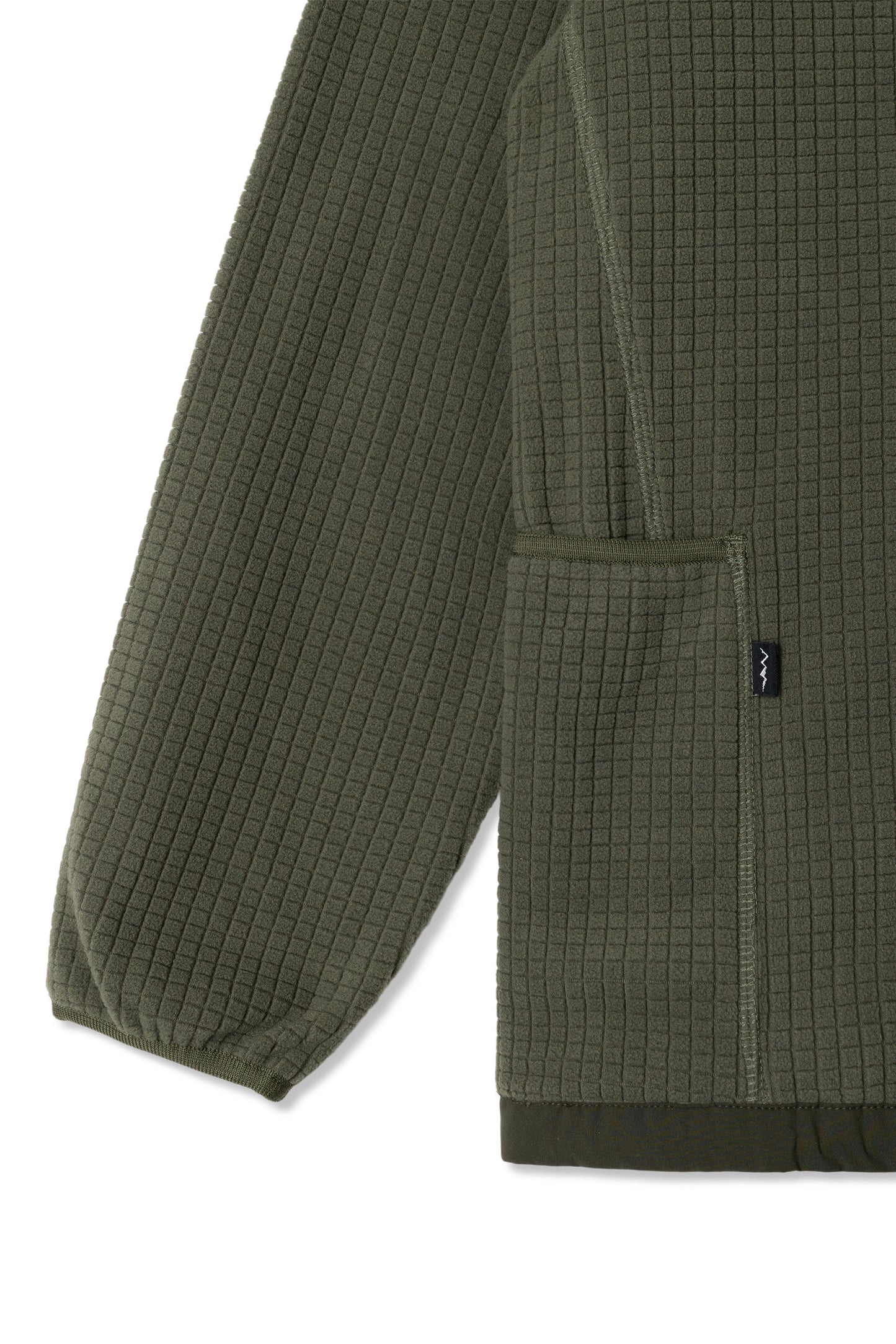 Grid Fleece Zip Jacket (Olive)