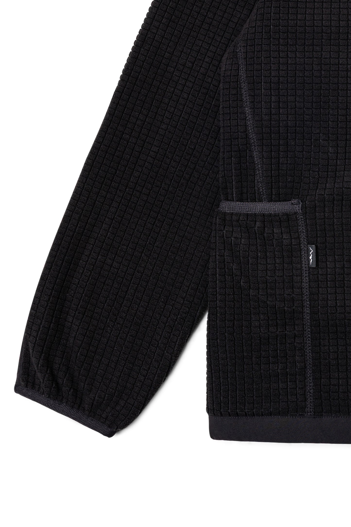 Grid Fleece Zip Jacket (Black)
