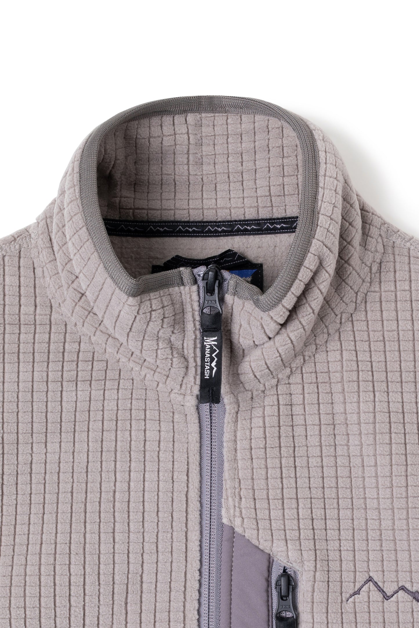 Grid Fleece Zip Jacket (Grey)