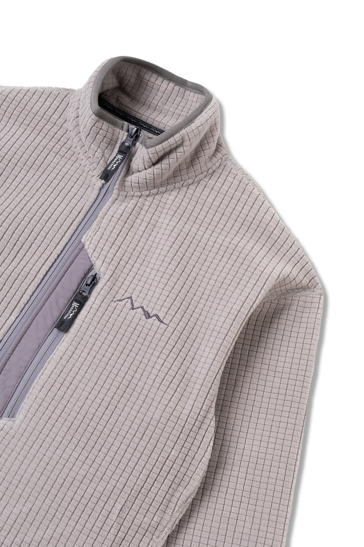 Grid Fleece Zip Jacket (Grey)