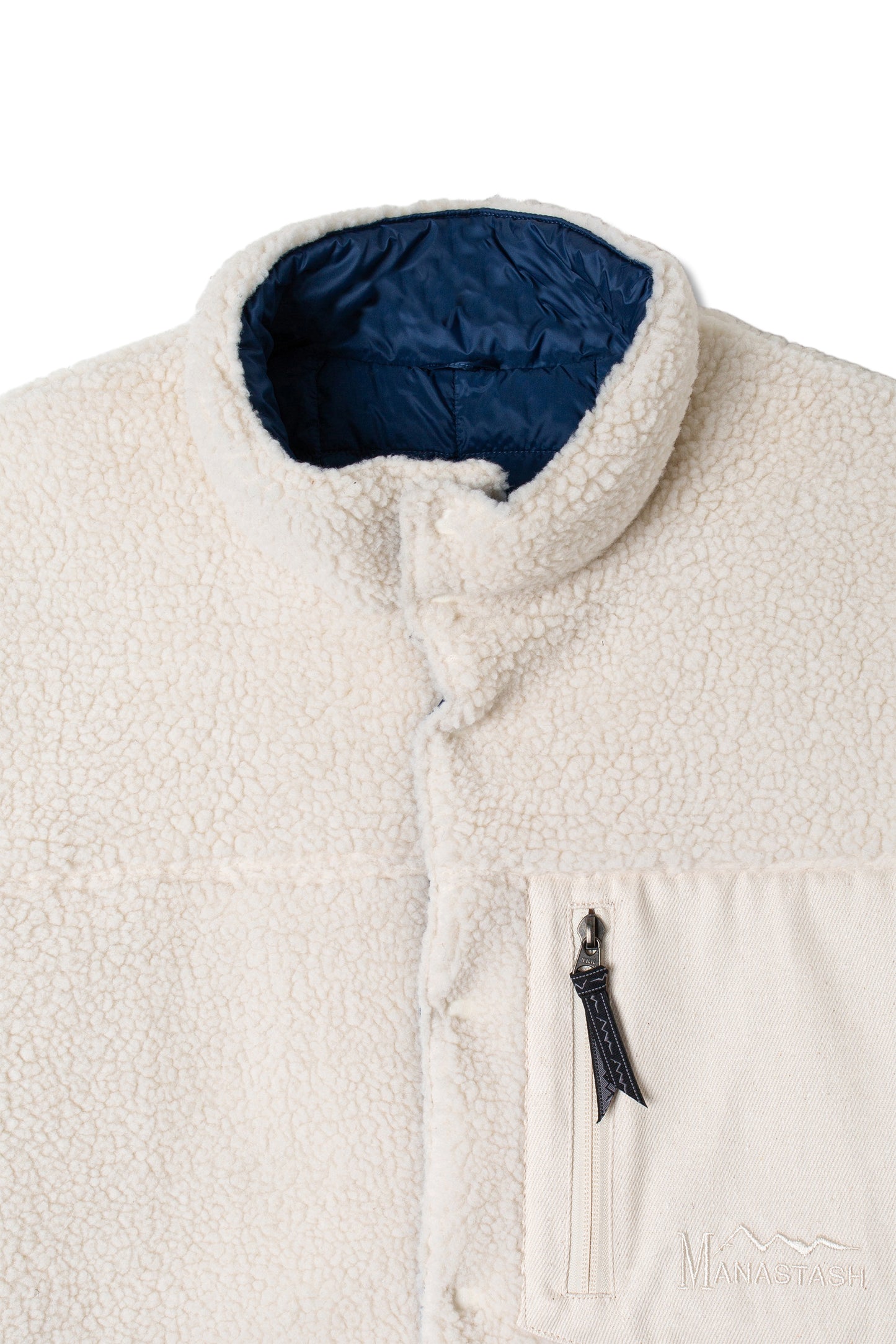 Taion Down Jacket - White/Navy