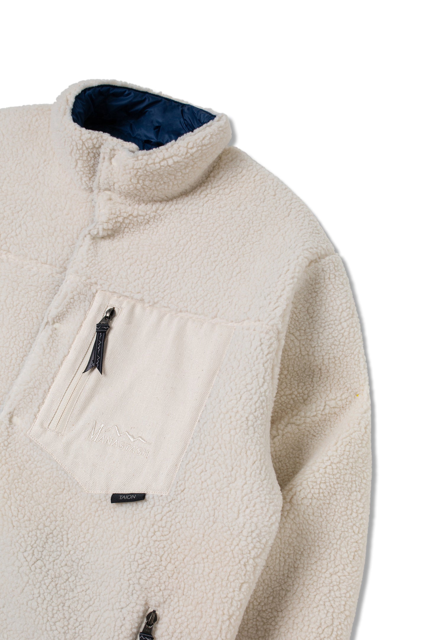 Taion Down Jacket - White/Navy