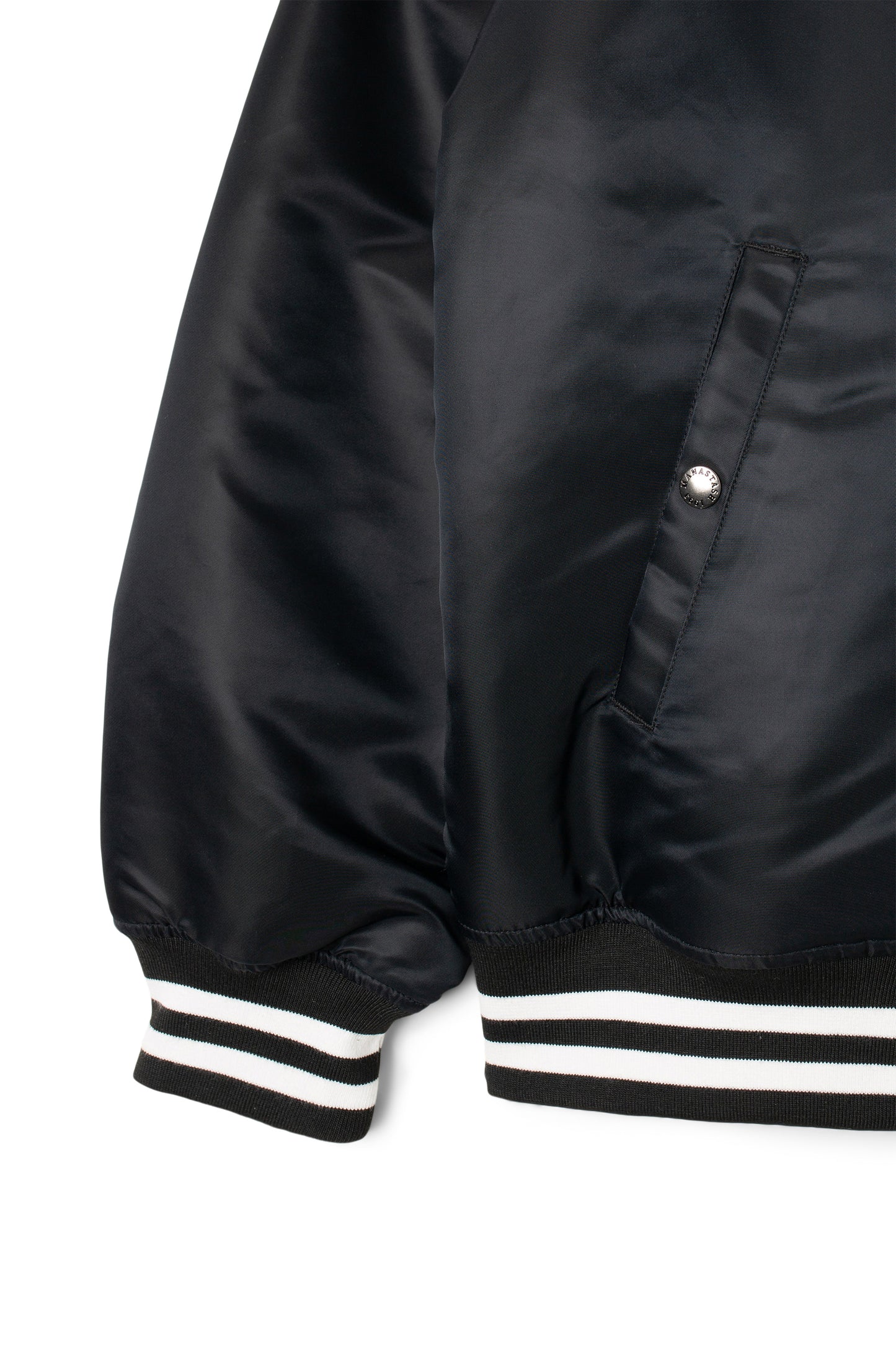 Reversible Nylon Varsity Jacket - Black
