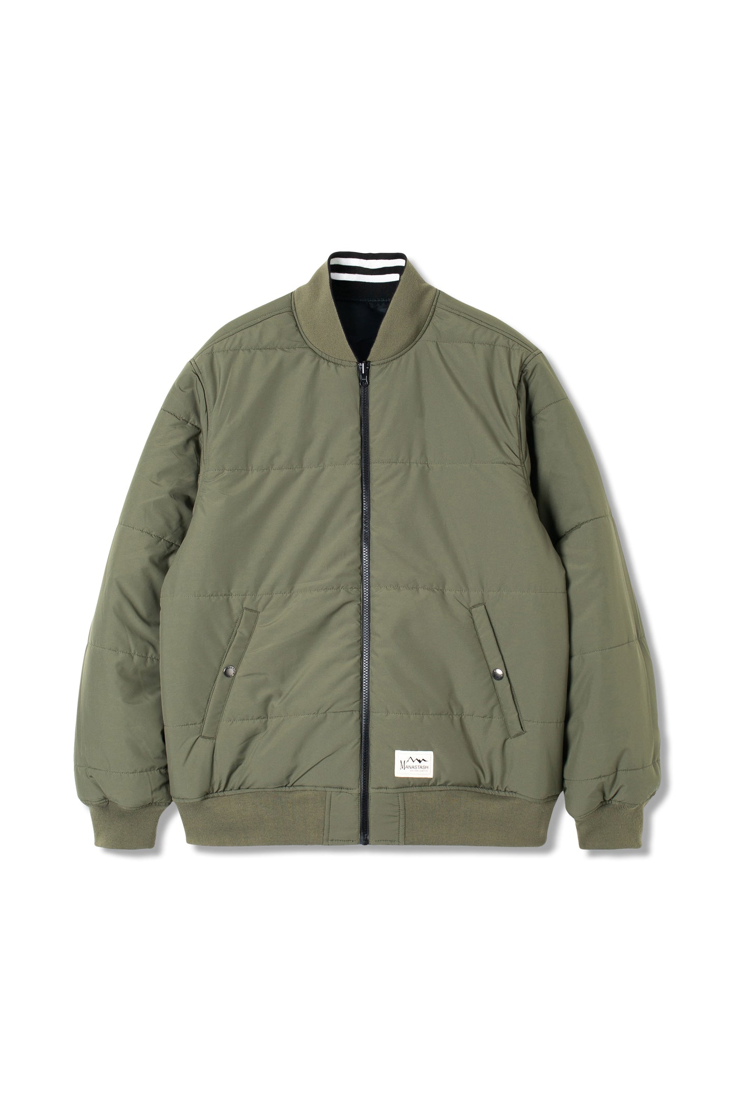 Reversible Nylon Varsity Jacket - Black