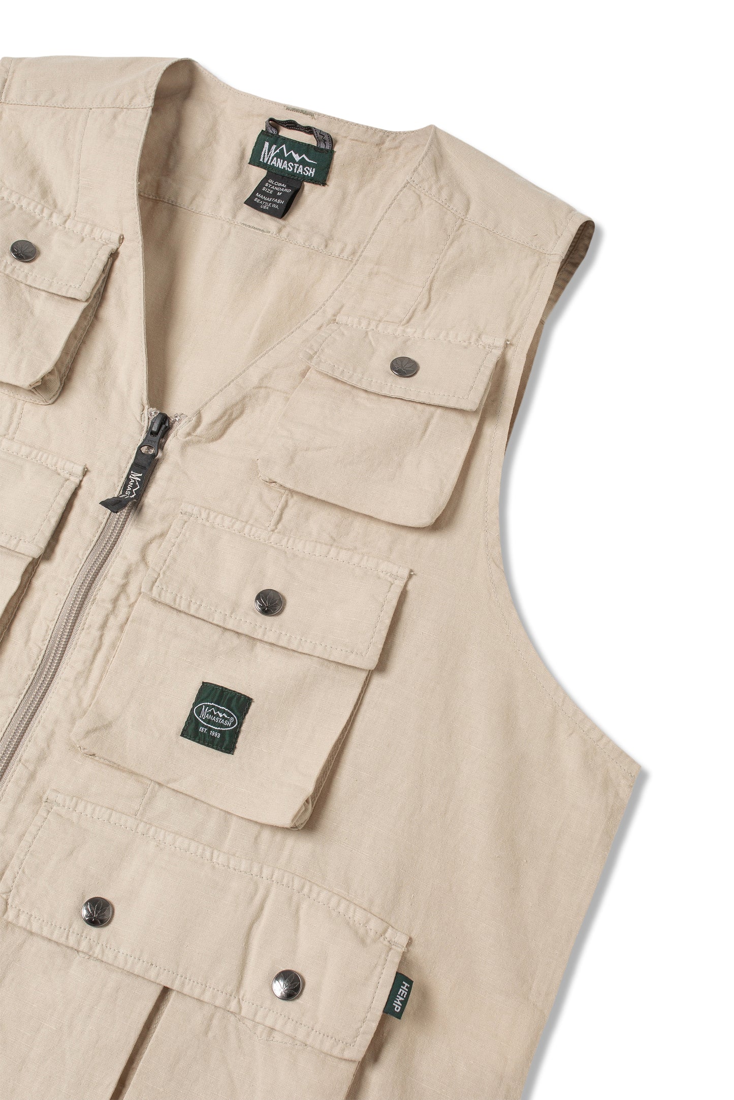 Hemp Pop Vest (Sand)