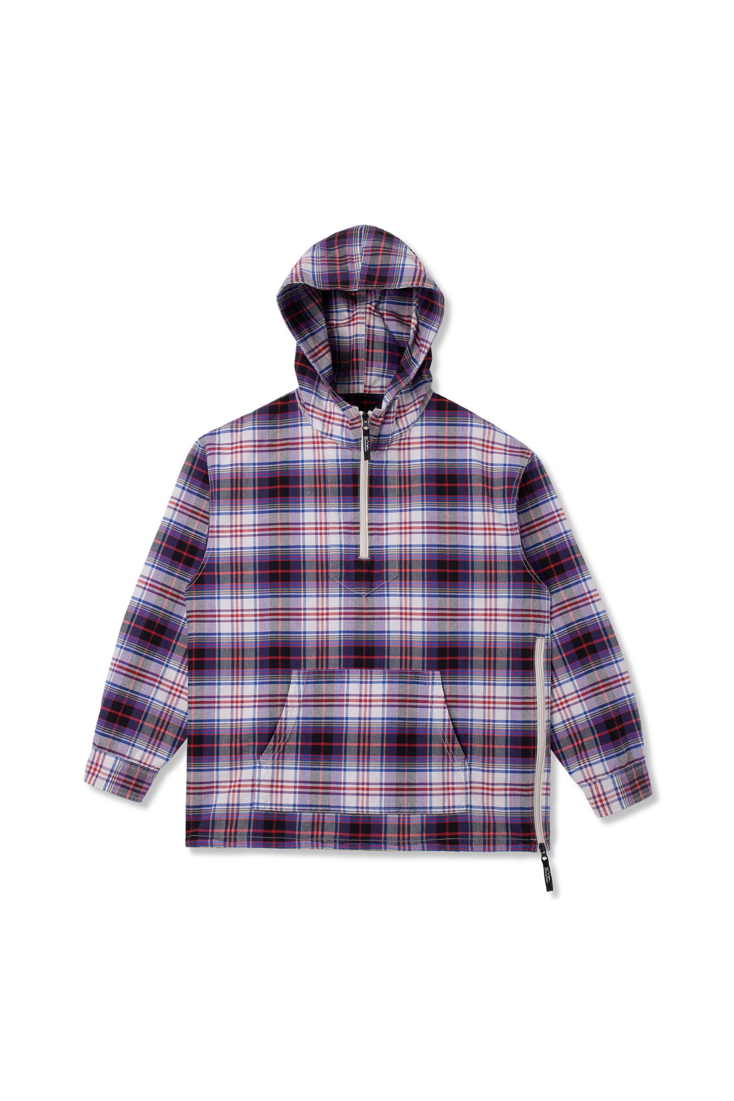 Washed Plaid Baja Hoodie (Blue)