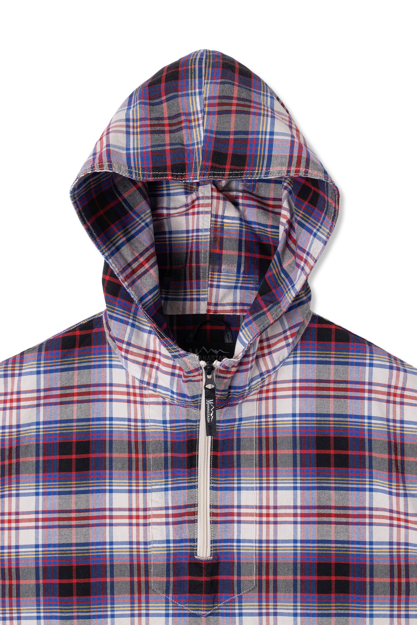 Washed Plaid Baja Hoodie (Blue)