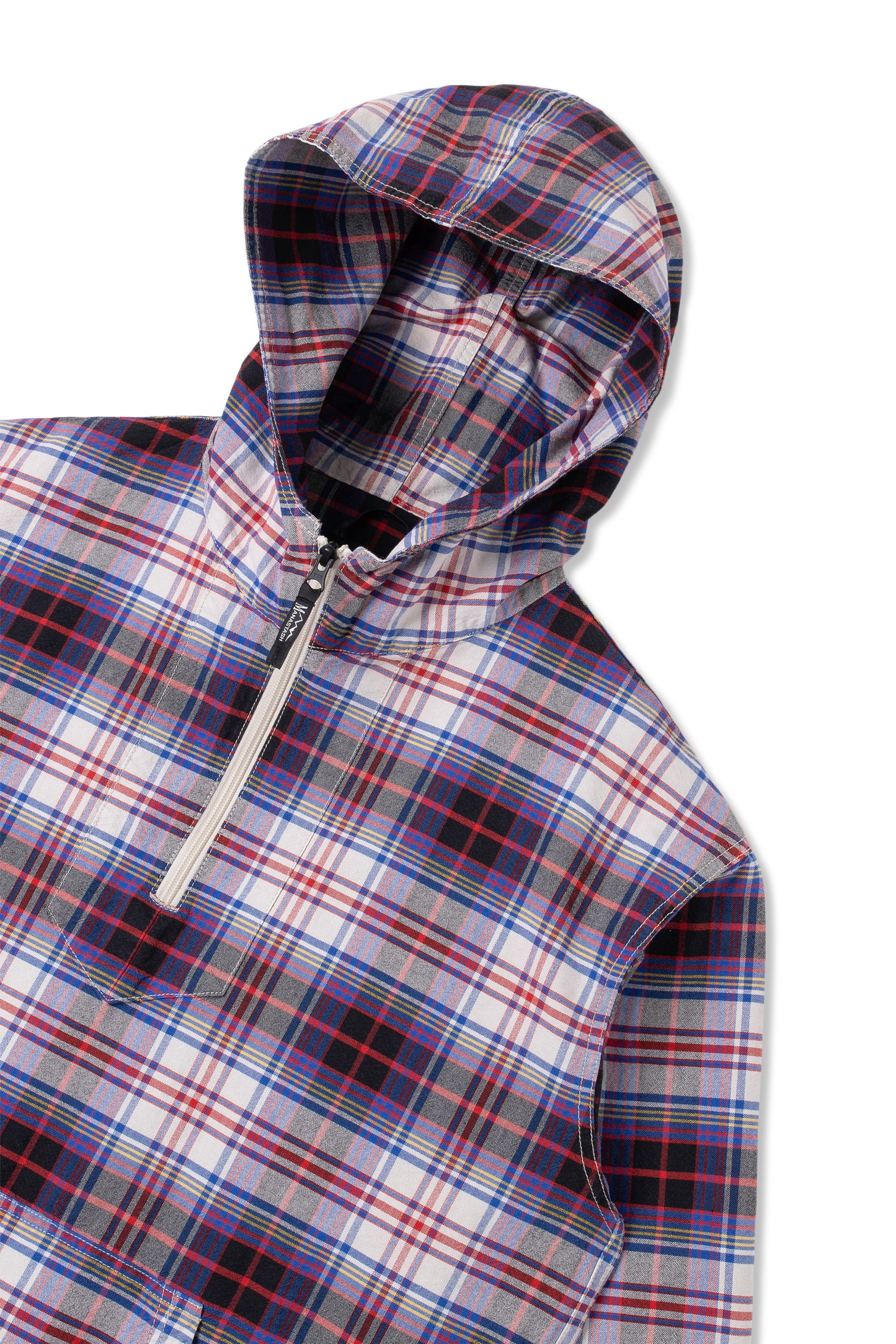 Washed Plaid Baja Hoodie (Blue)