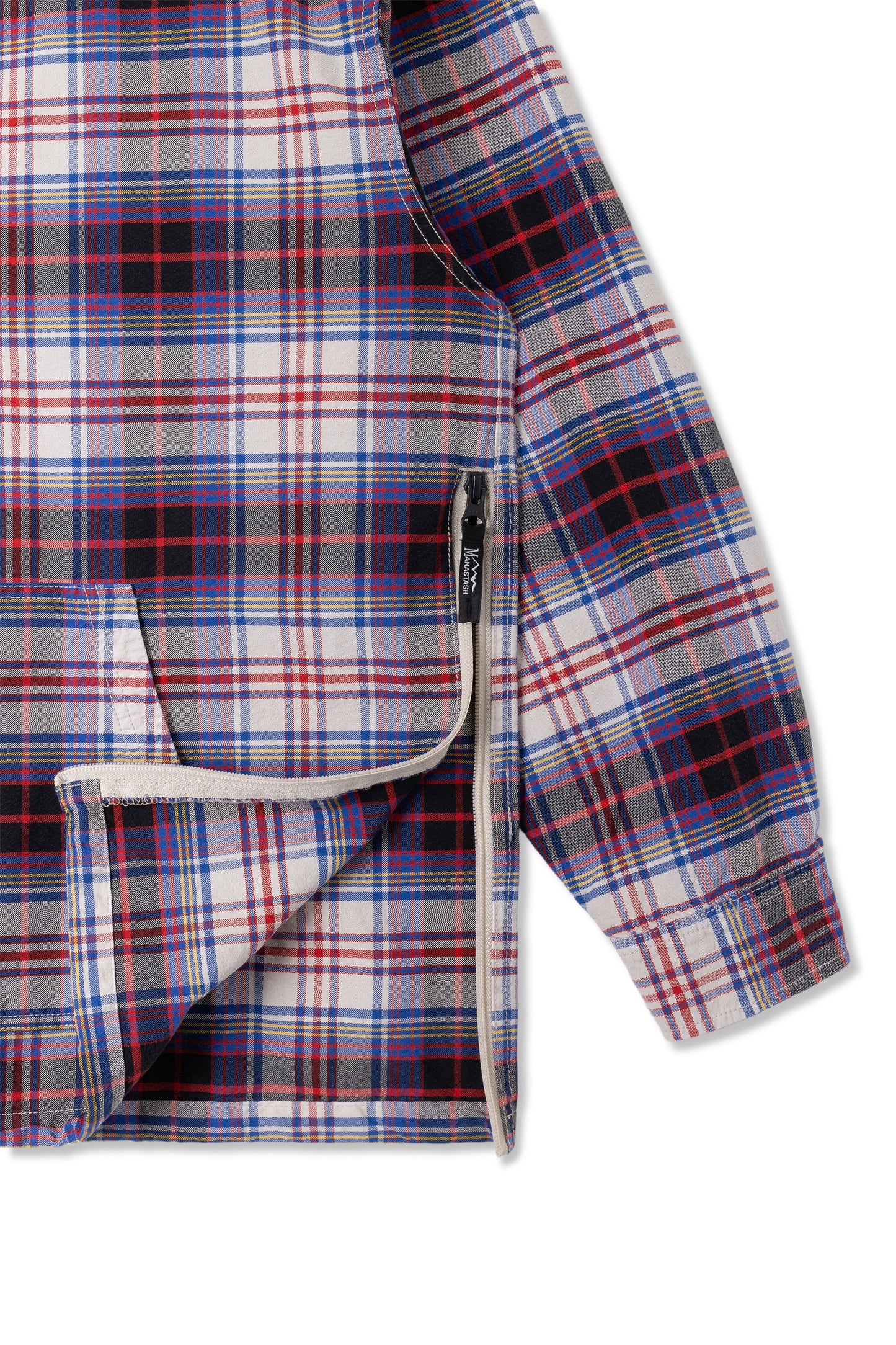 Washed Plaid Baja Hoodie (Blue)