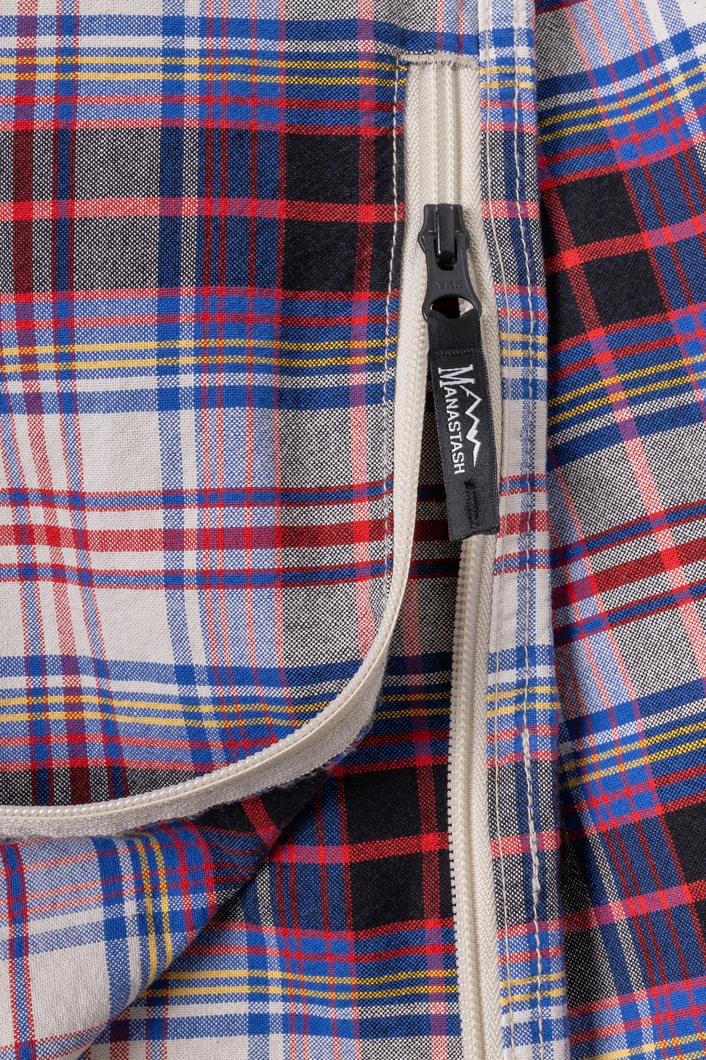 Washed Plaid Baja Hoodie (Blue)