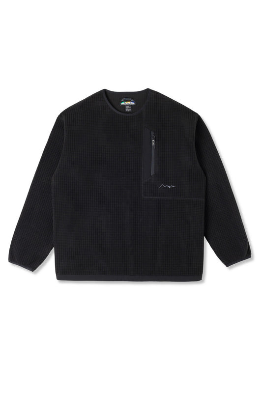 Grid Fleece Crew (Black)