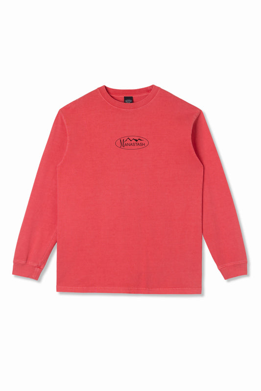 Pumice Long Sleeve Tee Metallic Logo (Red)