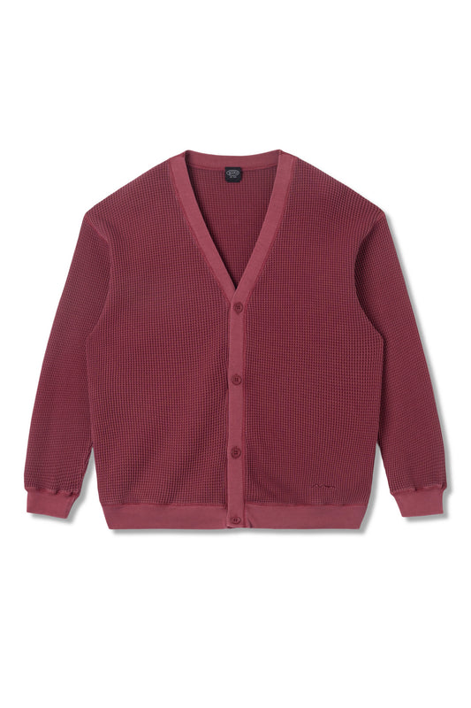 Heavy Snug Thermal Cardigan (Wine)