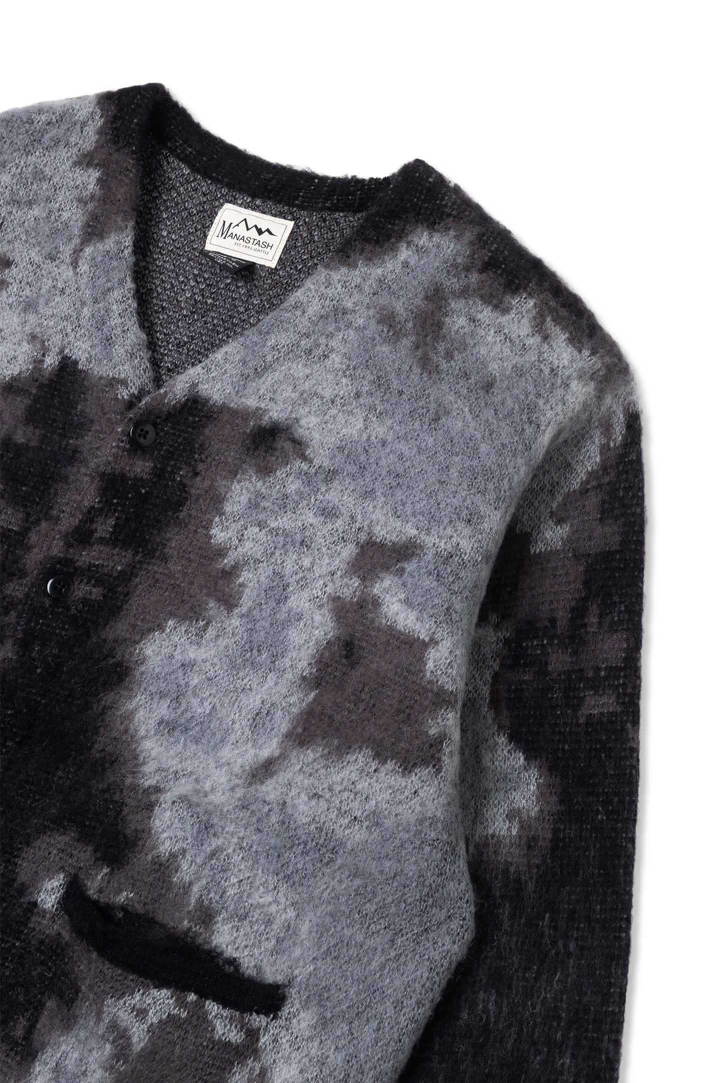 Blurry Jaquard Cardigan (Black)