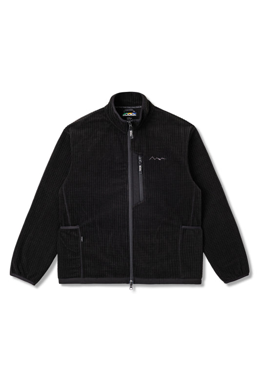 Grid Fleece Zip Jacket (Black)