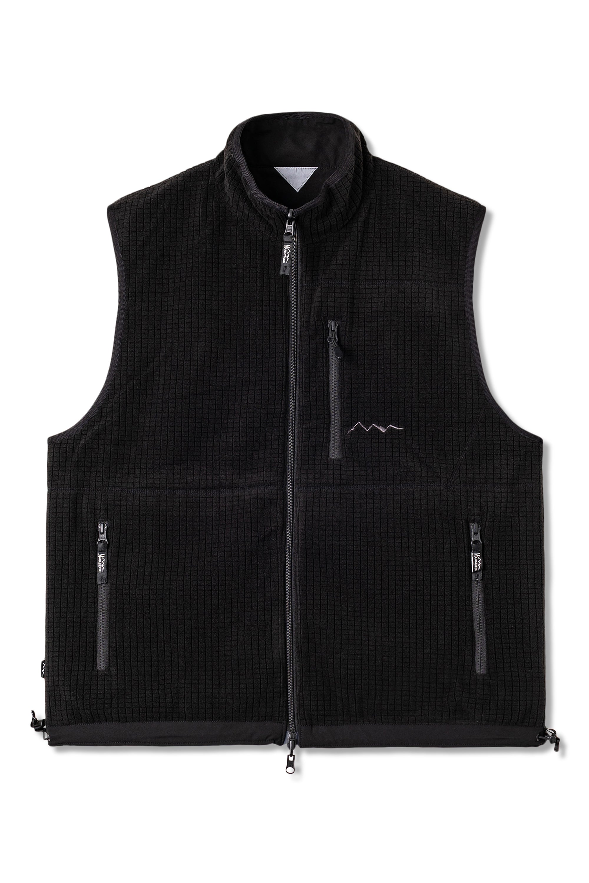 トップス MANASTASH STABRIDGE Grid Kootenay Vest Grid Fleece Vest (Black) – Manastash Europe