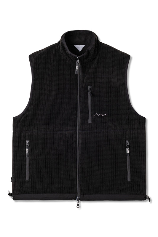 Grid Fleece Vest (Black)