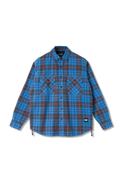 Zip Flannel Shirt (Blue)